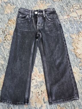 Zara Girls's Sparkle Charcoal Wide-Leg Jeans - Size 6 But Runs Small